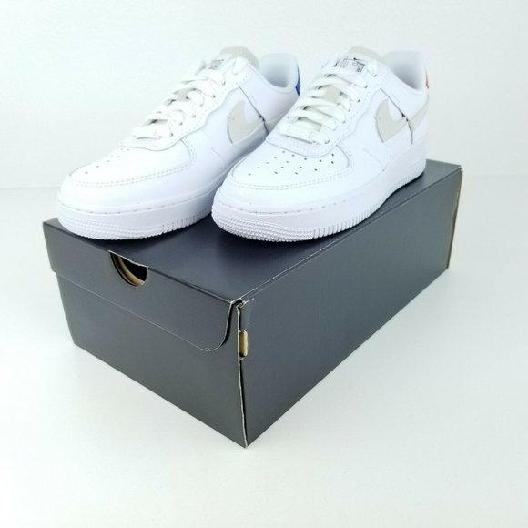 Nike Air Force 1 07 Lux Inside Out Women's 898889 103 White Blue Red 7.5-8.5 - Picture 9 of 11